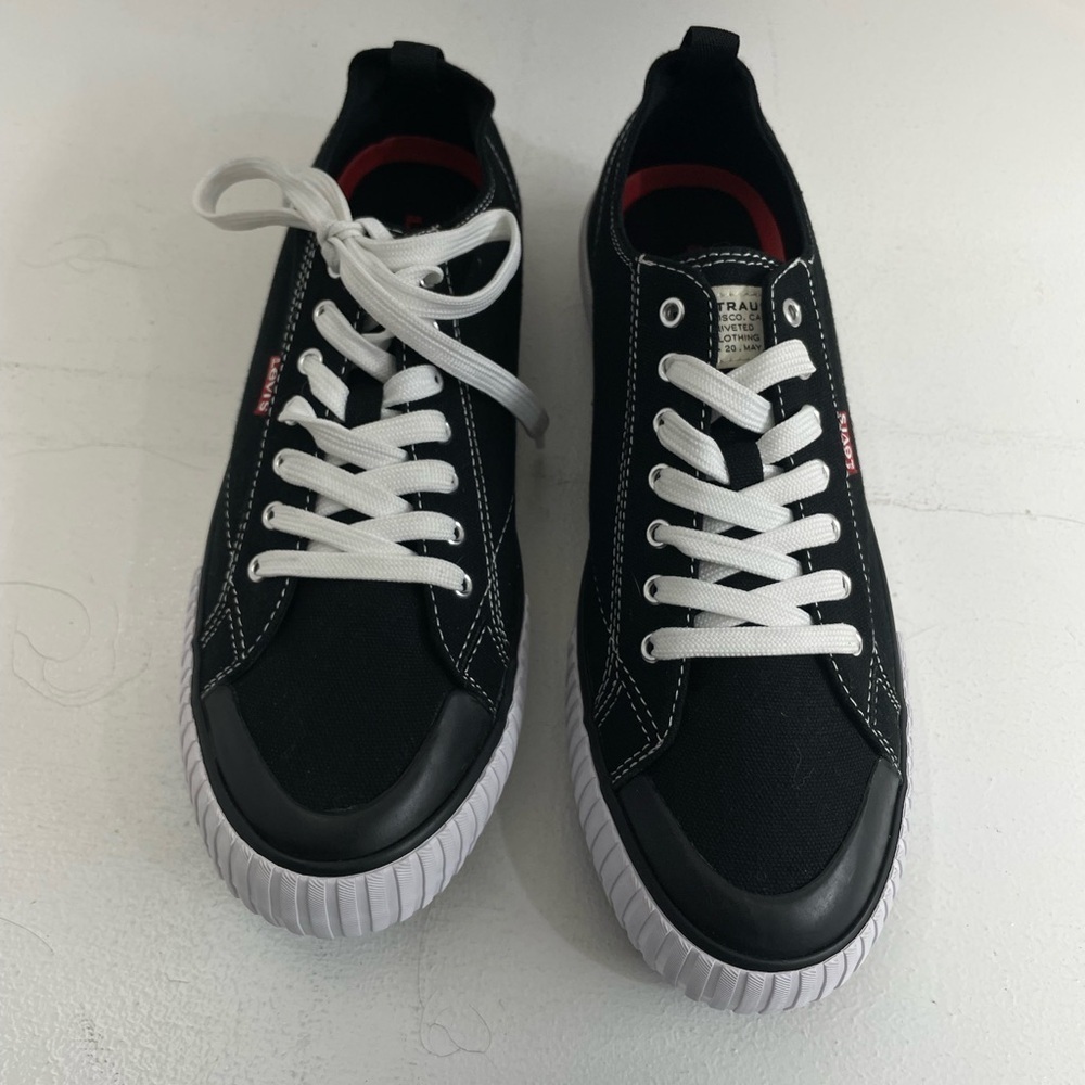 Levi's Black and White Canvas Sneakers